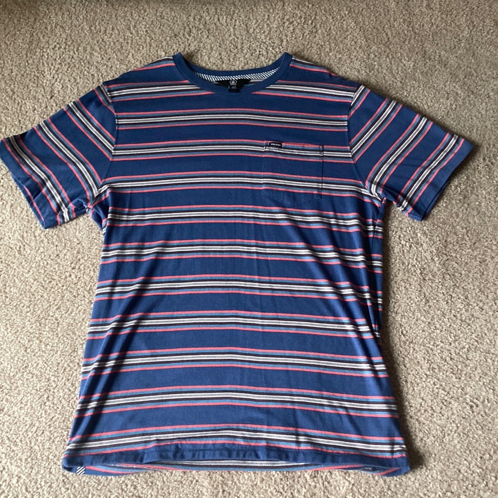 Volcom Stone Striped Short Sleeve T Shirt Large L